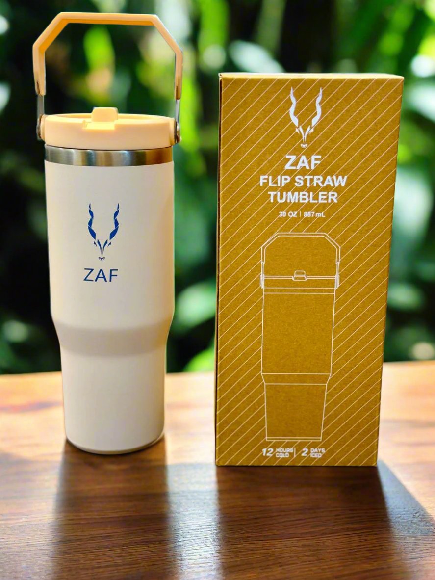 ZAF Tumbler Flip Straw Water Bottle With Straw 0.88L