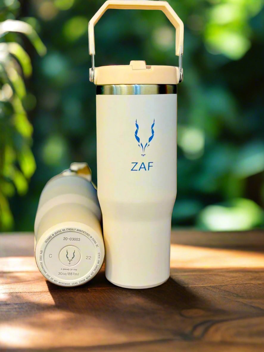 ZAF Tumbler Flip Straw Water Bottle With Straw 0.88L